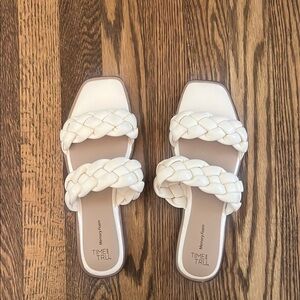 Time and Tru Women's Cream Braided Sandals
